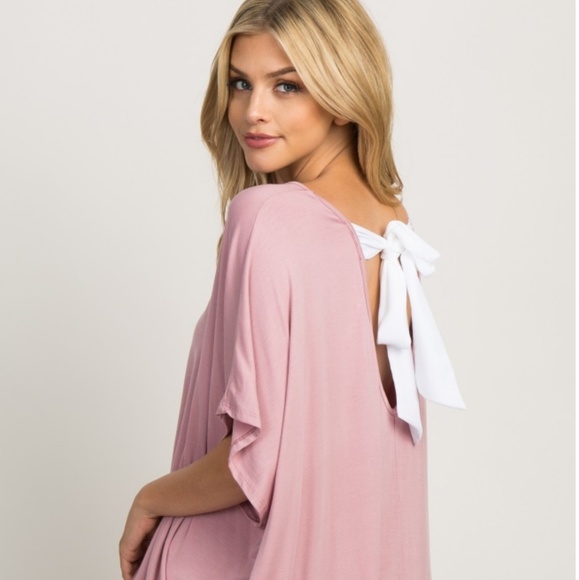 Pinkblush Tops - PINKBLUSH MATERNITY XL MAUVE OPEN BACK PONCHO TOP